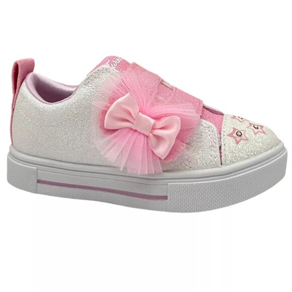 Skechers Toddler Girl's Twinkle Toes Slip-on Sneakers Size 7 White/Pink Glitter - Picture 2 of 12